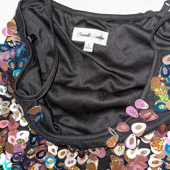 Emerald Sunday Sequined Mini Dress - Picture 4 of 4